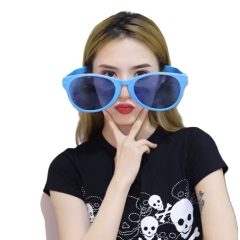 10 - 25 LEI - Ochelari Deghizare, Flippy, Marime Exagerata, din Plastic, 26 x 9 cm, Albastru