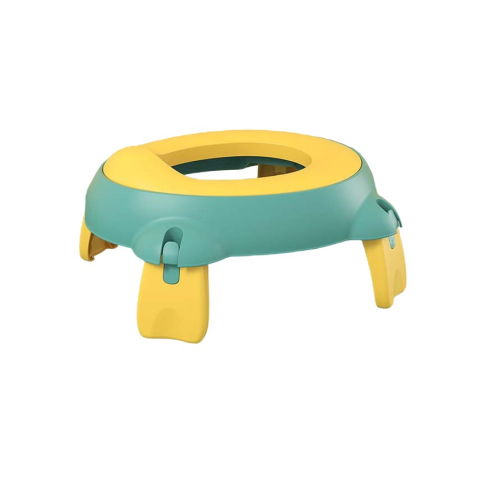 TeoMarket - Olita Portabila,Flippy, pentru Calatorii, Confectionata din Spuma PU, 1-6 ani, 34x32x17 cm, Verde/Galben