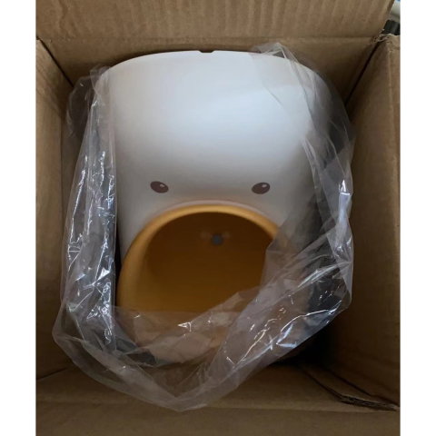 TeoMarket - Olita tip Pisoar pentru Copii, Flippy, +1an, Portabila, Design Ratusca, Model Prietenos, Non-Toxic, Usor de Curatat, 23.3 x 24 x 43 cm, Alb/Galben