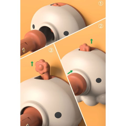 Import - Opritor de ușă animat, din silicon, cu prindere de podea, anti-coliziune, 5.5 x 5.5 x 5.5cm, Portocaliu