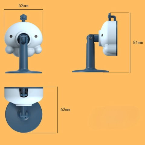 Import - Opritor de Usa, Flippy, din Silicon, cu Prindere de Podea, Anti-Coliziune, 5.5 x 5.5 x 5.5cm, Albastru