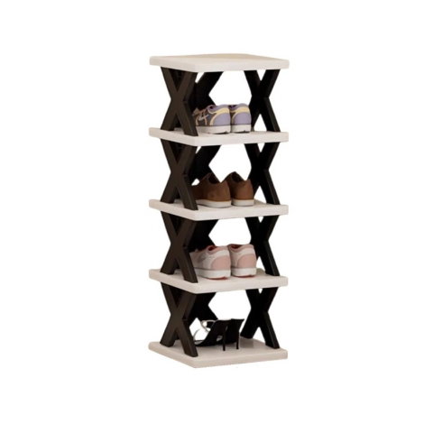 Import - Organizator de Pantofi, Flippy, 5 Straturi, din ABS, Suport Modular, 65.5 x 24 x 26 cm, Negru/Alb