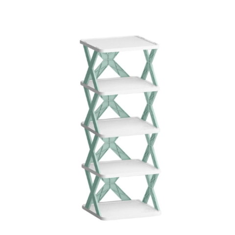 Import - Organizator de Pantofi, Flippy, 5 Straturi, din ABS, Suport Modular, 65.5 x 24 x 26 cm, Turcoaz