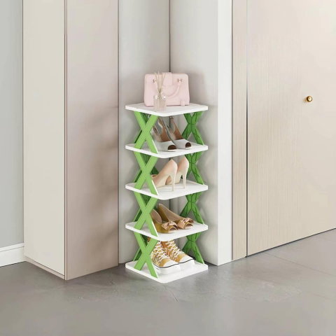Best deals - Organizator de Pantofi, Flippy, 5 Straturi, din ABS, Suport Modular, 65.5 x 24 x 26 cm, Verde