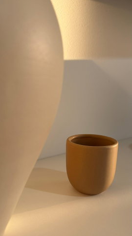 Pahare ceramice - Pahar ceramic espresso 80 ml glazurat manual | Design minimalist