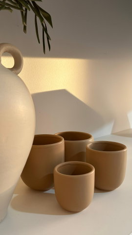 Pahare ceramice - Pahar ceramic 150 ml pentru cappuccino | Glazurat manual