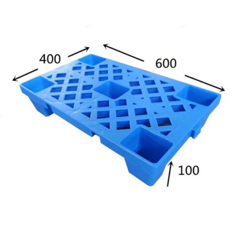 Best deals - Palet de Transport, Flippy, 60 x 40 x 10 cm, din Plastic durabil, Palet pentru Stivuitor in Depozit, Rezistent la Umiditate, Grila Ingrosata, 5 Picioare, Albastru 