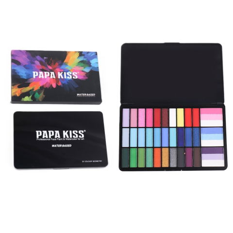 Vopsea fata si corp - Paleta 39 Culori Vopsea de Fata, Flippy, Activare cu Apa, 18.5 x 11.7 x 1.5 cm, Multicolor