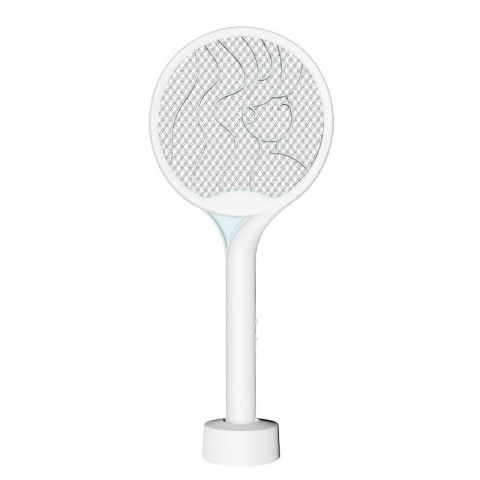50 - 100 LEI - Paleta Electrica pentru Tantari, Muste si Tantari 2in1, Flippy, Reincarcabila, Incarcare USB, 2600V, Plastic, Casa si Gradina, Anti-insecte, Stand, 23x51 cm, Alb