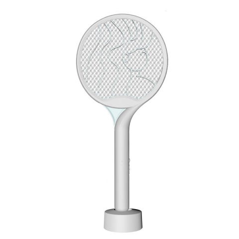 50 - 100 LEI - Paleta Electrica pentru Tantari, Muste si Tantari 2in1, Flippy, Reincarcabila, Incarcare USB, 2600V, Plastic, Casa si Gradina, Anti-insecte, Stand, 23x51 cm, Gri