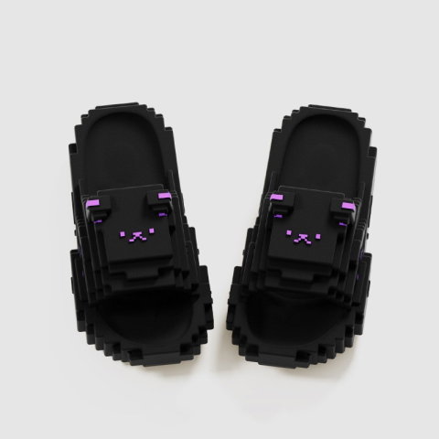 Import - Papuci Casual pentru Adolescenti, Flippy, Model Unisex de Forma Pixel, Rezistenti Usori si Moi din Spuma EVA Antiderapanti, Marime 36-37, Negru