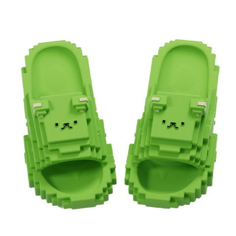 Slapi, papuci, saboti - Papuci Casual pentru Adolescenti, Flippy, Model Unisex de Forma Pixel, Rezistenti Usori si Moi din Spuma EVA Antiderapanti, Marime 36-37, Verde deschis