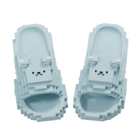 Slapi, papuci, saboti - Papuci Casual pentru Adolescenti, Flippy, Model Unisex de Forma Pixel, Rezistenti Usori si Moi din Spuma EVA Antiderapanti, Marime 38-39, Albastru deschis