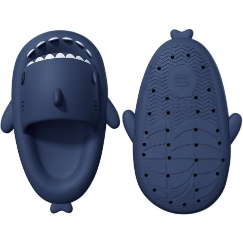 Best deals - Papuci Tip Rechin, Flippy, Unisex, din Spuma EVA, Talpa Groasa Antiderapanta, Rezistenti la Uzura, Marime 44-45, Albastru Inchis