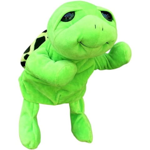 25 - 50 LEI - Papusa de Mana pentru Teatru de Papusi, Flippy, din Plus, 25 x 10 x 8 cm, Model Broasca, Verde