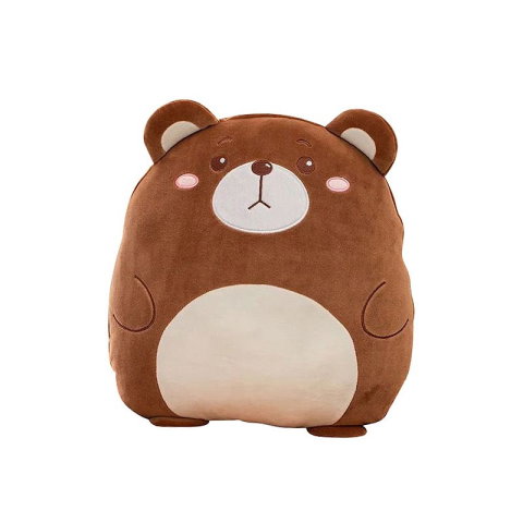 TeoMarket - Patura 2in1 pentru Pat sau Canapea, Flippy, Model Jucarie Urs cu Spatiu de Depozitare Patura, Microfibra, 1x1.7 m, Maro