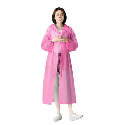 TeoMarket - Pelerina de Ploaie, Flippy, pentru Adulti 150-180 cm, din EVA, Impermeabila, Rezistenta la Vant, Inchidere cu Capse, 140 g, Roz