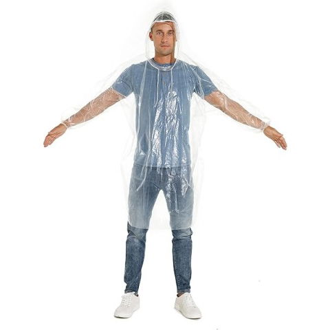 Pelerine, Umbrele si Accesorii - Pelerina de Ploaie, Flippy, pentru Adulti, 150 x 90 cm, Tip Poncho, Impermeabila, de Unica Folosinta, 30 g, Transparent