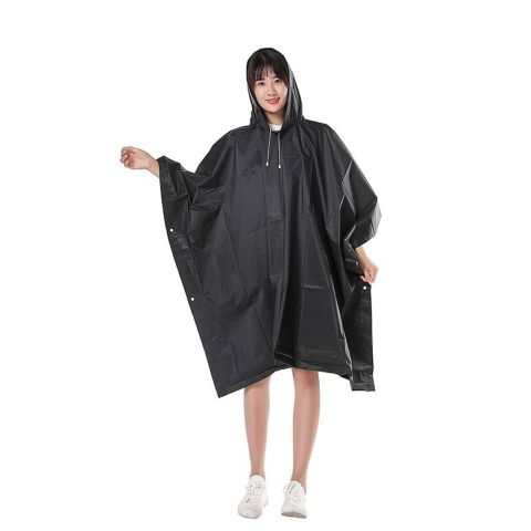 Pelerine, Umbrele si Accesorii - Pelerina de Ploaie, Flippy, pentru Adulti, EVA, Tip Poncho, Impermeabila, Rezistenta la Vant, Capse Laterale, 160 g, Negru
