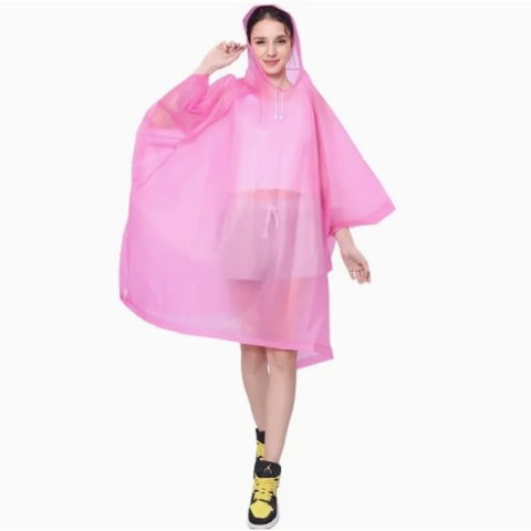Pelerine, Umbrele si Accesorii - Pelerina de Ploaie, Flippy, pentru Adulti, EVA, Tip Poncho, Impermeabila, Rezistenta la Vant, Capse Laterale, 160 g, Roz