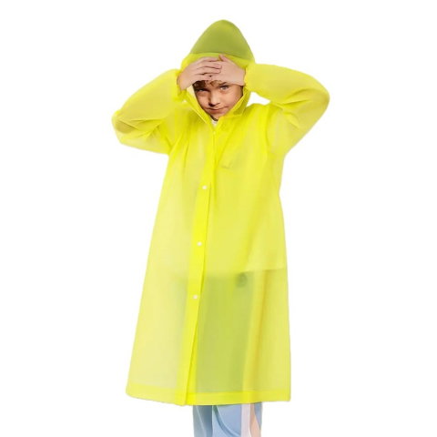 TeoMarket - Pelerina de Ploaie, Flippy, pentru Copii 100-145 cm, din EVA, Impermeabila, Inchidere cu Capse, Galben