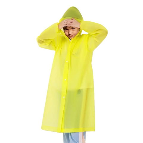 Pelerine, Umbrele si Accesorii - Pelerina de Ploaie, Flippy, pentru Copii 100-145 cm, din EVA, Impermeabila, Inchidere cu Capse, Galben