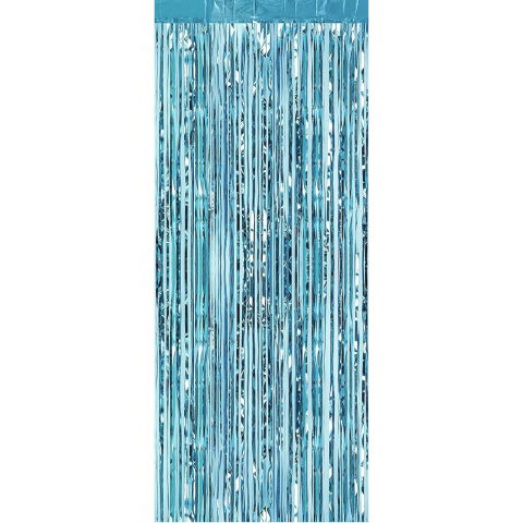 Fete Masa si Perdele Franjurate - Perdea Franjurata, Flippy, Model Decor Petrecere, pentru Fundal de Poze, Amenajare Colorata a Petrecerii, Dimensiune 100x200 cm, Albastru Deschis