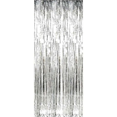 Fete Masa si Perdele Franjurate - Perdea Franjurata, Flippy, Model Decor Petrecere, pentru Fundal de Poze, Amenajare Colorata a Petrecerii, Dimensiune 100x200 cm, Argintiu