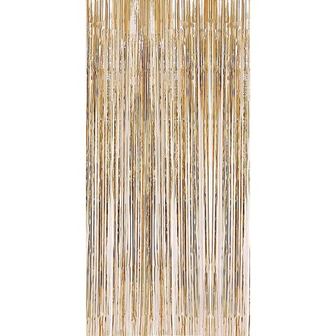 Fete Masa si Perdele Franjurate - Perdea Franjurata, Flippy, Model Decor Petrecere, pentru Fundal de Poze, Amenajare Colorata a Petrecerii, Dimensiune 100x200 cm, Gold Sampanie