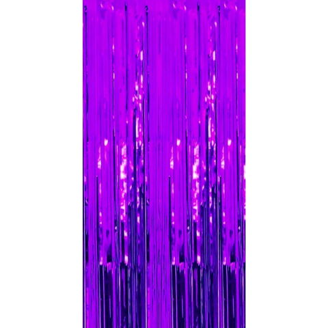 Fete Masa si Perdele Franjurate - Perdea Franjurata, Flippy, Model Decor Petrecere, pentru Fundal de Poze, Amenajare Colorata a Petrecerii, Dimensiune 100x200 cm, Mov