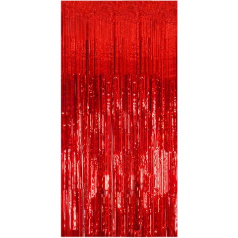 Fete Masa si Perdele Franjurate - Perdea Franjurata, Flippy, Model Decor Petrecere, pentru Fundal de Poze, Amenajare Colorata a Petrecerii, Dimensiune 100x200 cm, Rosu