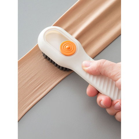 Import - Perie pentru Curatare Incaltaminte cu Recipient pentru Detergent, Flippy, Perie Multifunctionala pentru Incaltaminte si Lenjerie, cu Peri Moi, Fara Deteriorare, 17.3 x 4.5 x 6 cm, Culoare Alb