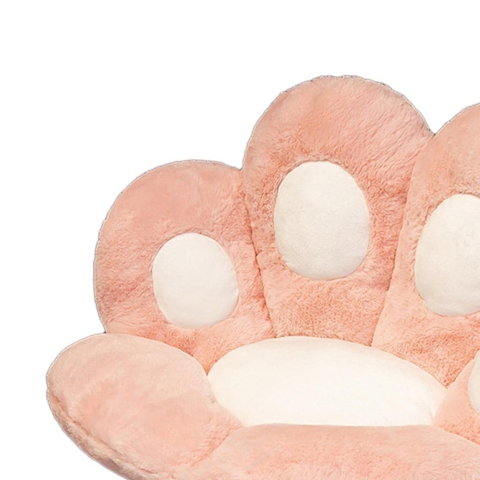 TeoMarket - Perna Decorativa, Flippy, Model Laba de Pisica, din Plus, pentru Scaun/Canapea/Podea, 80 x 70 cm, Roz