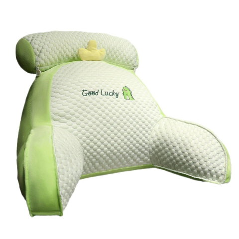 Import - Perna Multifunctionala, Flippy, Spatar pentru Pat, Protectie Lombara, Marime Medie, 60 x 40 cm, din Plus, Model Dinozaur, Verde