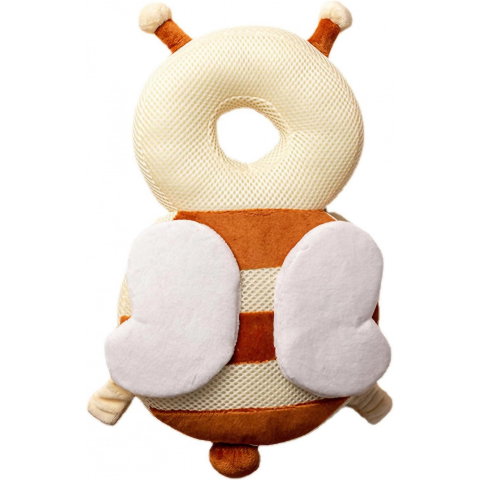 Best deals - Perna tip Rucsac pentru Protectia Capului, Flippy, Tetiera tip Albina, pentru Bebelusi, Design tip Plasa, 33x6x19 cm, 180 g, Maro/Bej