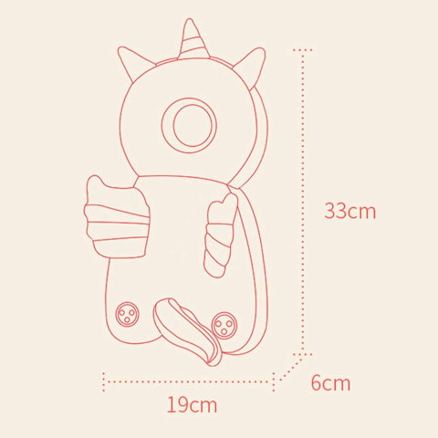 Best deals - Perna tip Rucsac pentru Protectia Capului, Flippy, Tetiera tip Unicorn, pentru Bebelusi, 33x6x19 cm, 180 g, Albastru