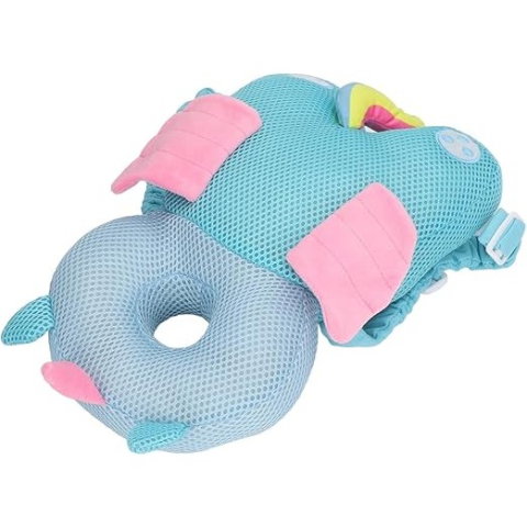 Best deals - Perna tip Rucsac pentru Protectia Capului, Flippy, Tetiera tip Unicorn, pentru Bebelusi, Design tip Plasa, 33x6x19 cm, 180 g, Albastru