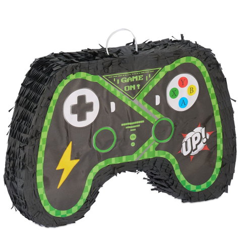 Best deals - Pinata Controler Gamepad pentru Petrecere, Flippy, din Hartie si Carton, Pinata pentru Petreceri, 42 x 28 x 8 cm, Negru
