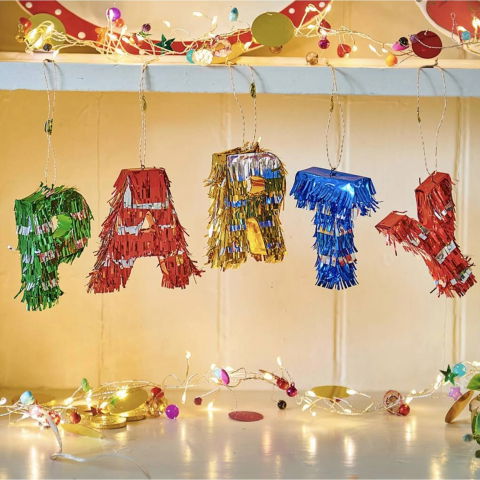 Pinata - Pinata Mini PARTY, Flippy, Accesoriu pentru Petrecere Set 5 Bucati din Hartie Creponata si Carton, Pinata pentru Petreceri, 61 x 43 x 8 cm, Multicolor