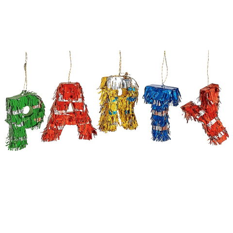 Pinata - Pinata Mini PARTY, Flippy, Accesoriu pentru Petrecere Set 5 Bucati din Hartie Creponata si Carton, Pinata pentru Petreceri, 61 x 43 x 8 cm, Multicolor