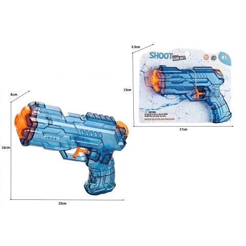 TeoMarket - Pistol cu Apa, Flippy, Pistol cu Apa pentru Copii, Manual, din Plastic, 23 x 16 x 4 cm, rezervor 250 ml, Albastru