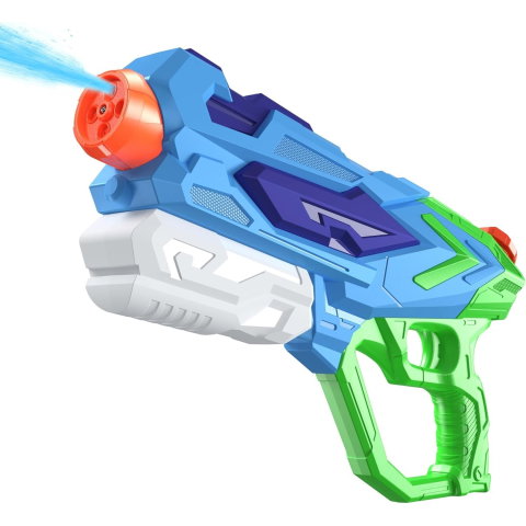TeoMarket - Pistol cu Apa pentru Copii, Flippy, Rezervor 900ml, Raza de Actiune 8m, 6ani+, 4 Duze, Verde