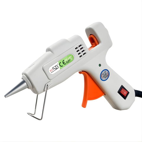 Casa si Bricolaj - Pistol de Lipit cu Silicon la cald, Flippy, 20 W, pentru Batoane 7 mm, Duza din Aluminiu Anti-picurare, Incalzire Rapida, pentru Bricolaj, Artizanat și Reparatii, Alb