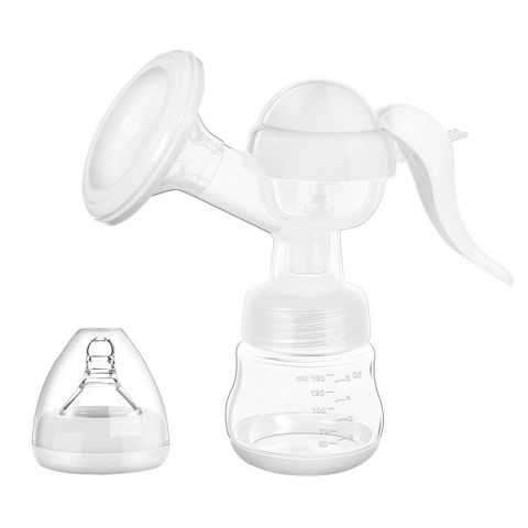 Articole Diverse copii - Pompa de San Manuala Multifunctionala, Flippy, Portabila, cu Tetina pentru Biberon, Anti-Scurgere, Anti-Reflux, 17x18 cm, 150 mL, Silicon, Recipient Transparent, Alb