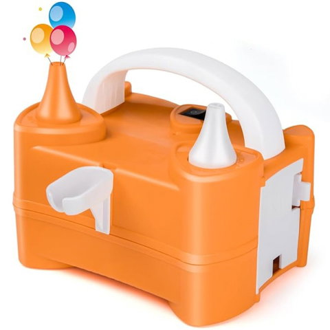 Import - Pompa Electrica de Umflat Baloane, Flippy, cu Doua Iesiri, 220V, Putere 400W, Accesorii petrecere, Portocaliu
