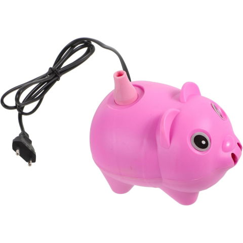 Pompe Baloane - Pompa Electrica Pentru Umflat Baloane, 380 W, din Plastic, Model Porc, Roz