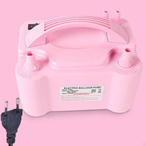 Pompe Baloane - Pompa Electrica Pentru Umflat Baloane, 600 W, Doua Capete de Umflat, din Plastic, 19.5 x 14 x 13 cm, Roz