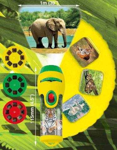 Jucarii dezvoltare imaginatie - Proiector tip lanterna - Animalute salbatice