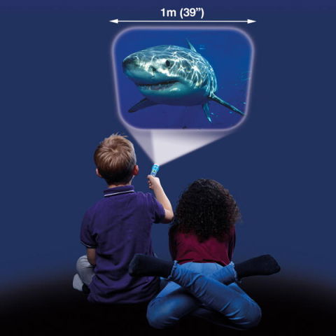 Jucarii dezvoltare imaginatie - Proiector tip lanterna - Rechini periculosi