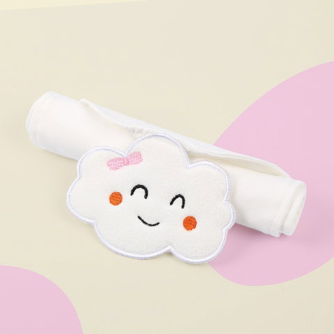 TeoMarket - Prosop Absorbant, Flippy, din Bumbac, pentru Bebelusi, 19x28 cm, Model Norisor, Alb